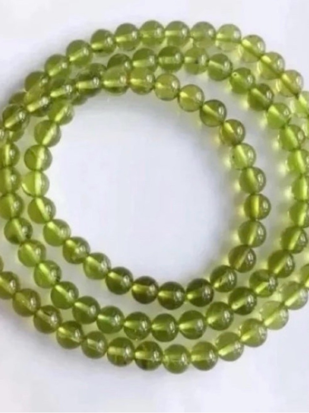NATURAL Hima Alaya Green Quartz 6MM Beaded Gemstone Necklace